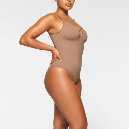 Model Sisi — Taupe Bodysuit